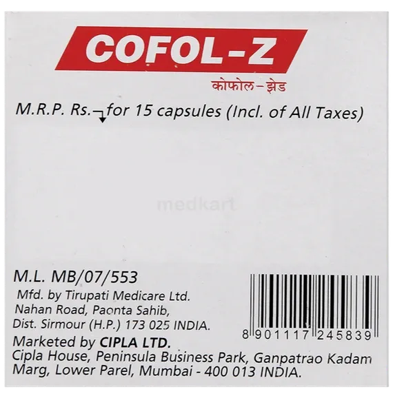cofol z tablet 15's
